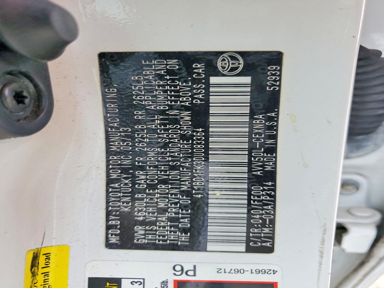 2013 TOYOTA CAMRY HYBRID photo 13