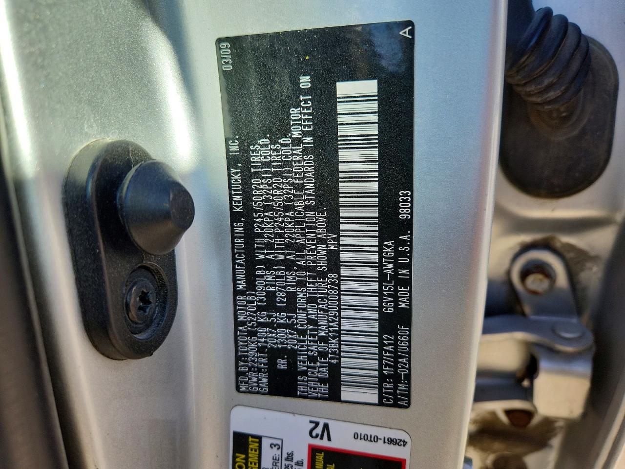 2009 TOYOTA VENZA photo 12