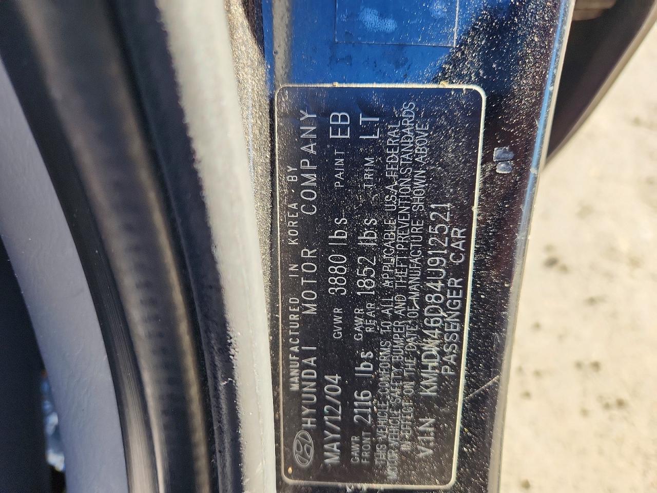 2004 HYUNDAI ELANTRA GLS photo 12