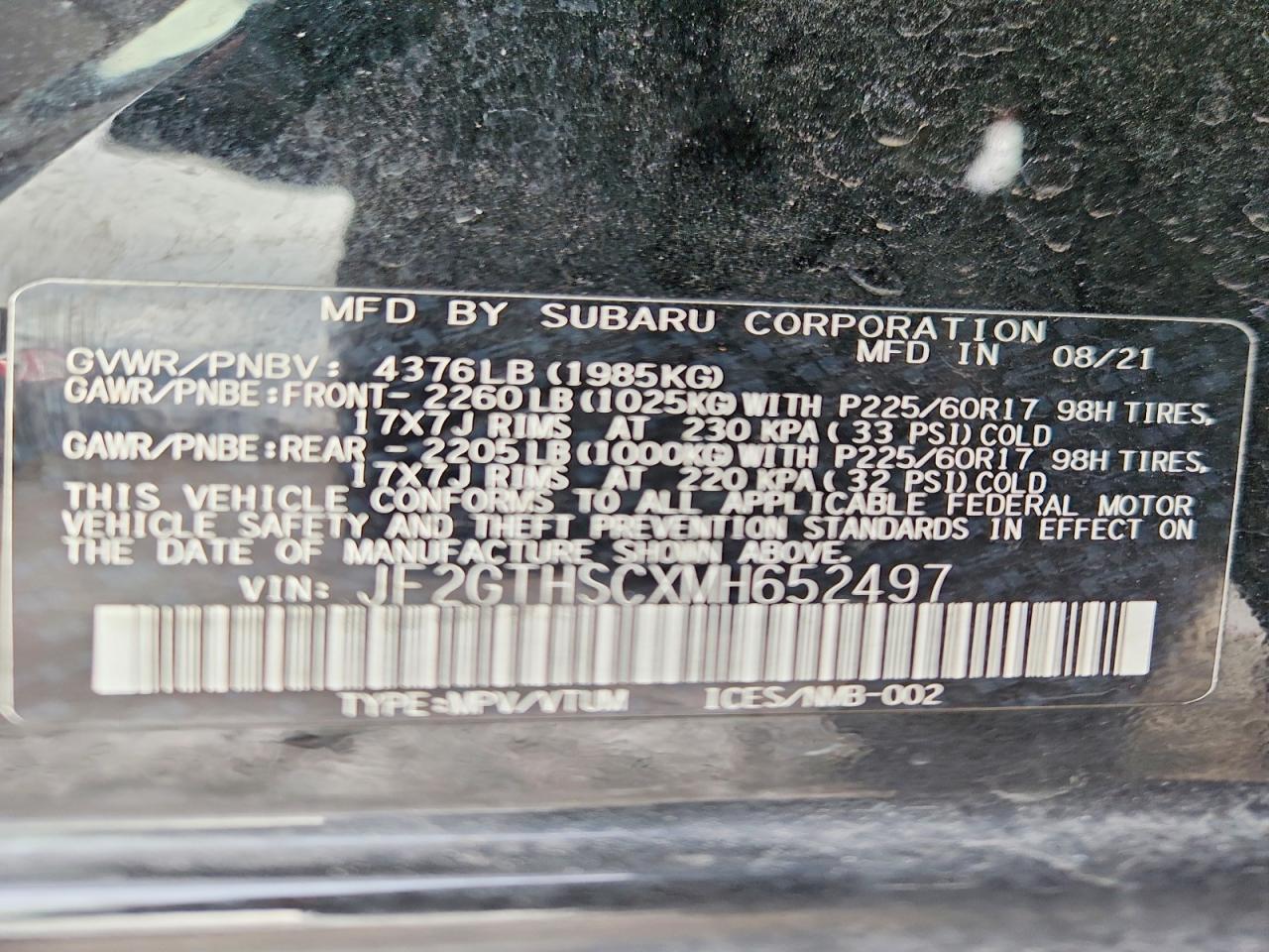 2021 SUBARU CROSSTREK SPORT photo 13