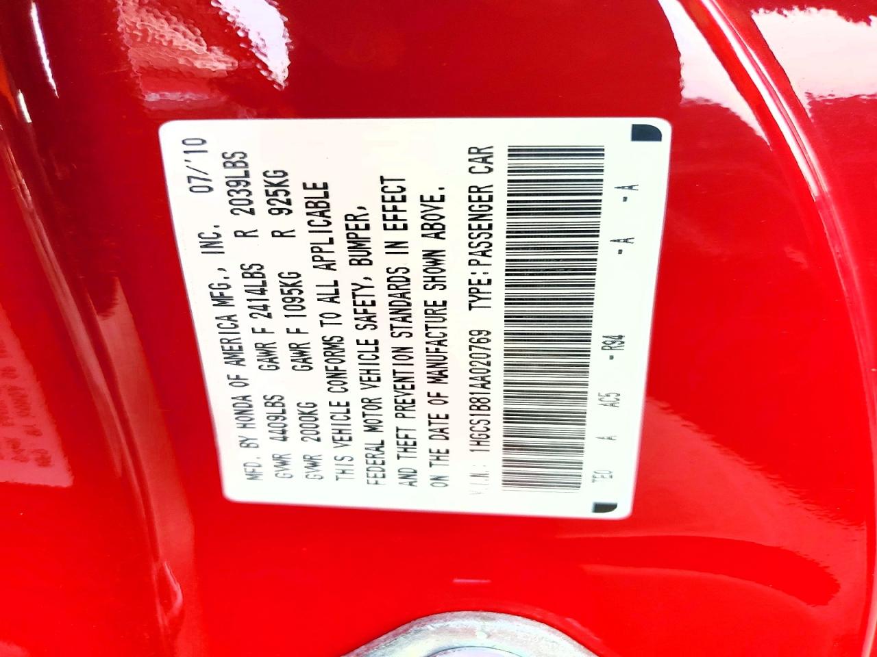 2010 HONDA ACCORD EXL photo 12