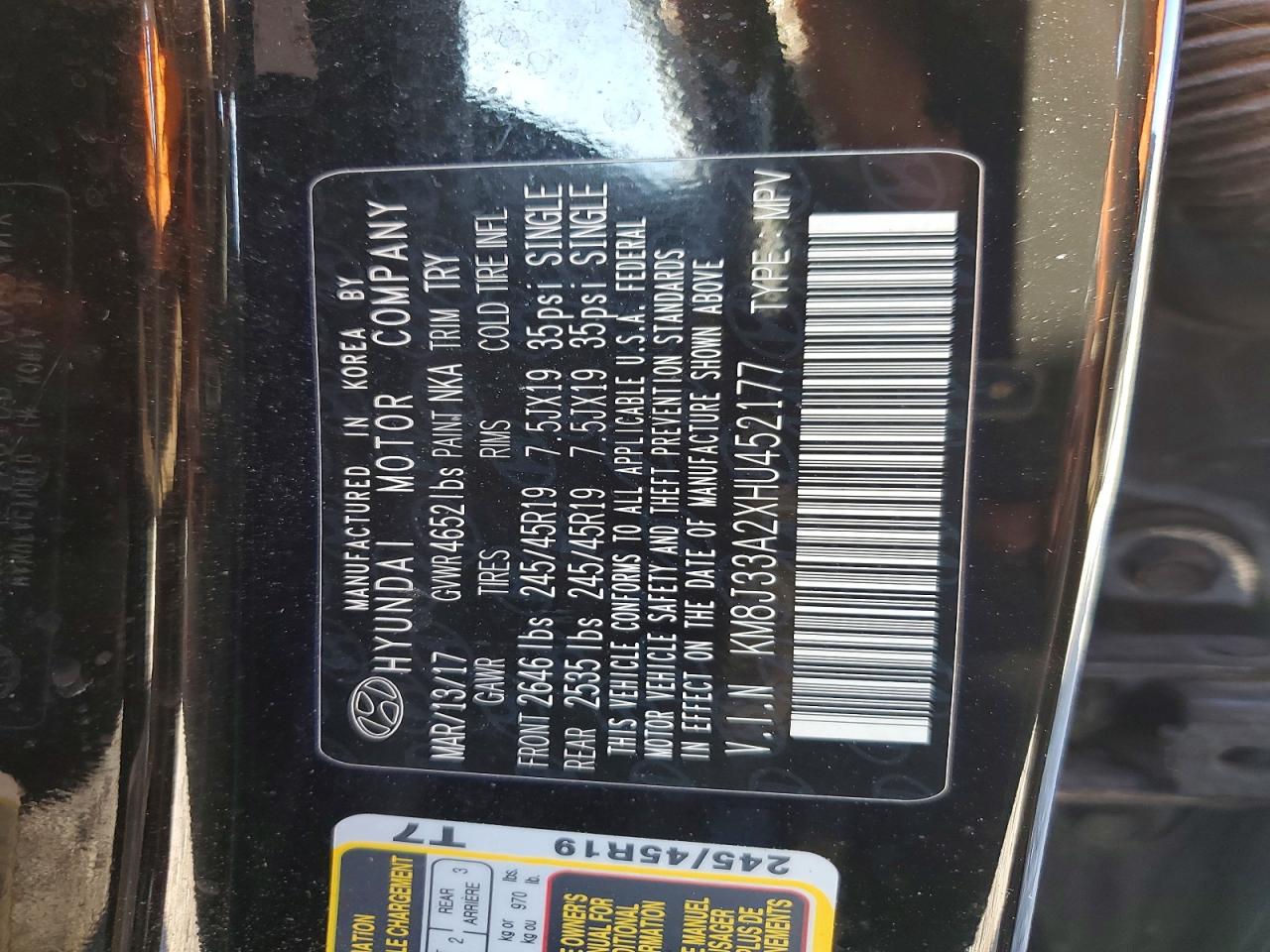 2017 HYUNDAI TUCSON LIMITED photo 13