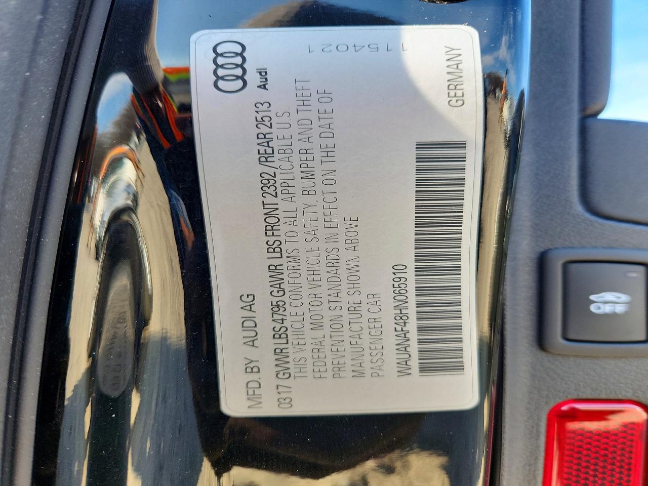 2017 AUDI A4 PREMIUM photo 12