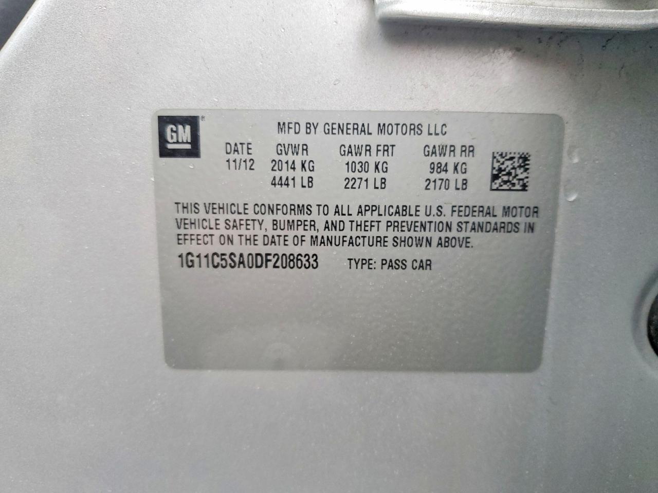2013 CHEVROLET MALIBU 1LT photo 12