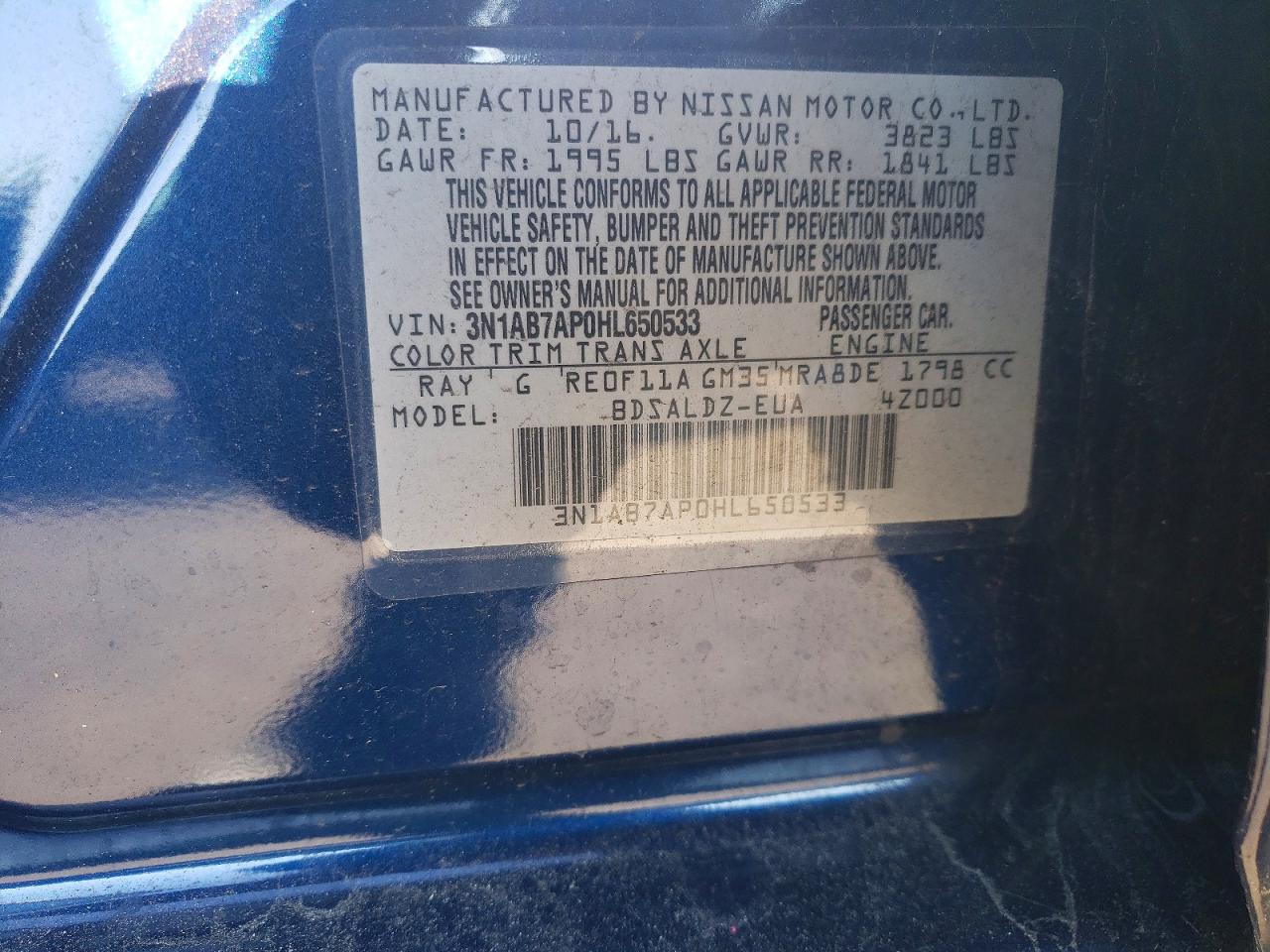 2017 NISSAN SENTRA S photo 13