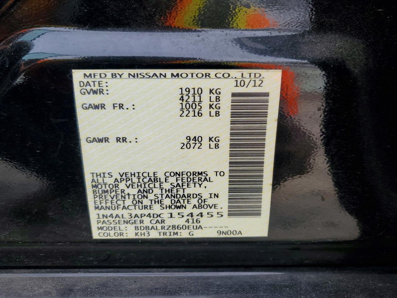 2013 NISSAN ALTIMA 2.5 photo 12