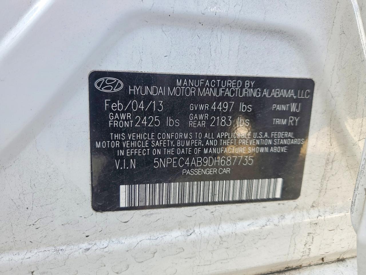 2013 HYUNDAI SONATA SE photo 12