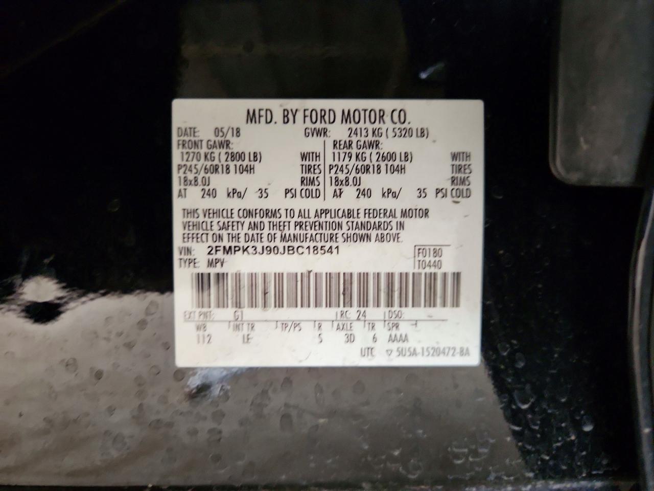 2018 FORD EDGE SEL photo 13