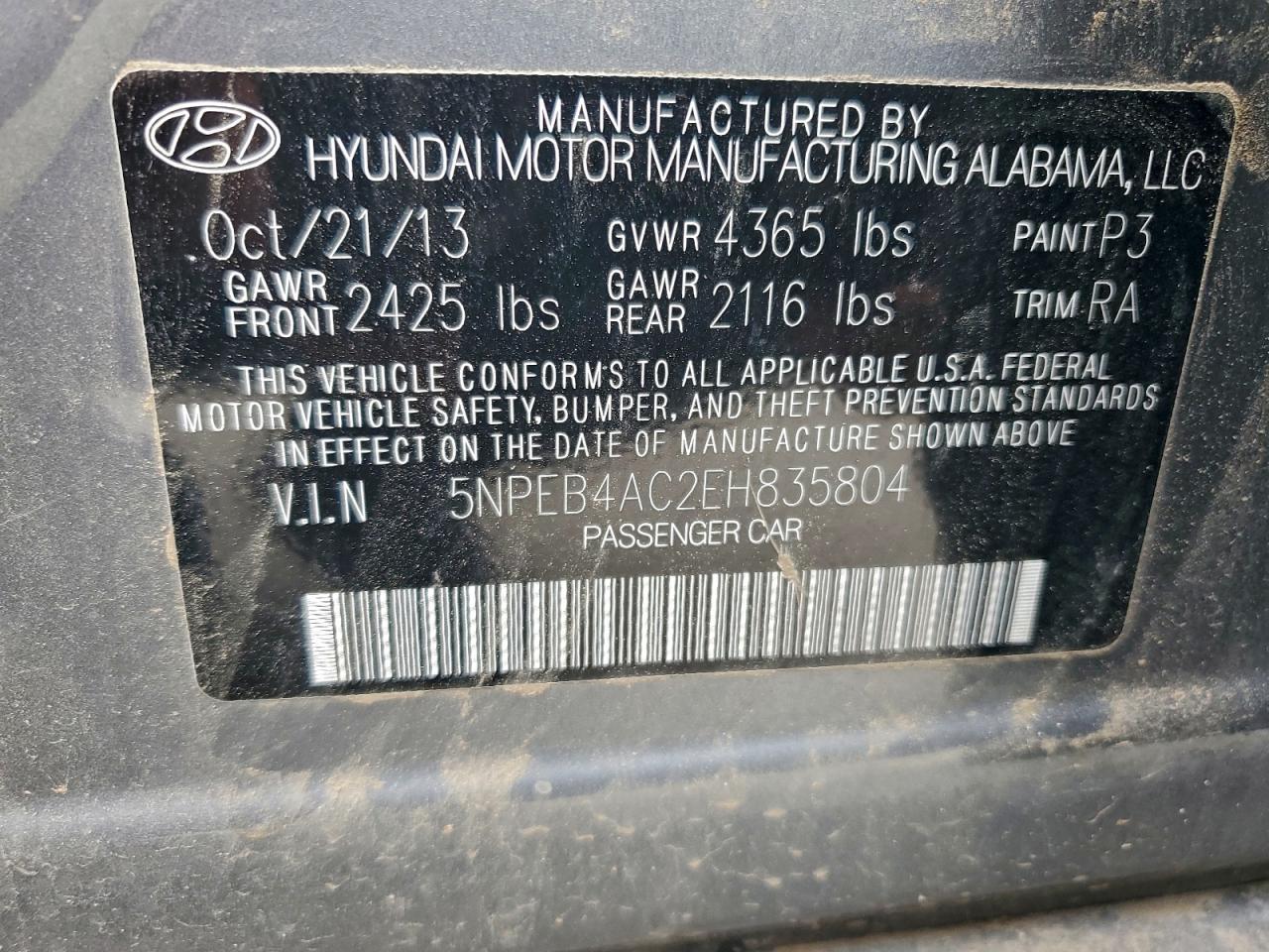 2014 HYUNDAI SONATA GLS photo 23