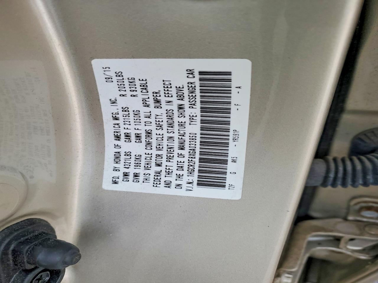 2016 HONDA ACCORD EXL photo 12
