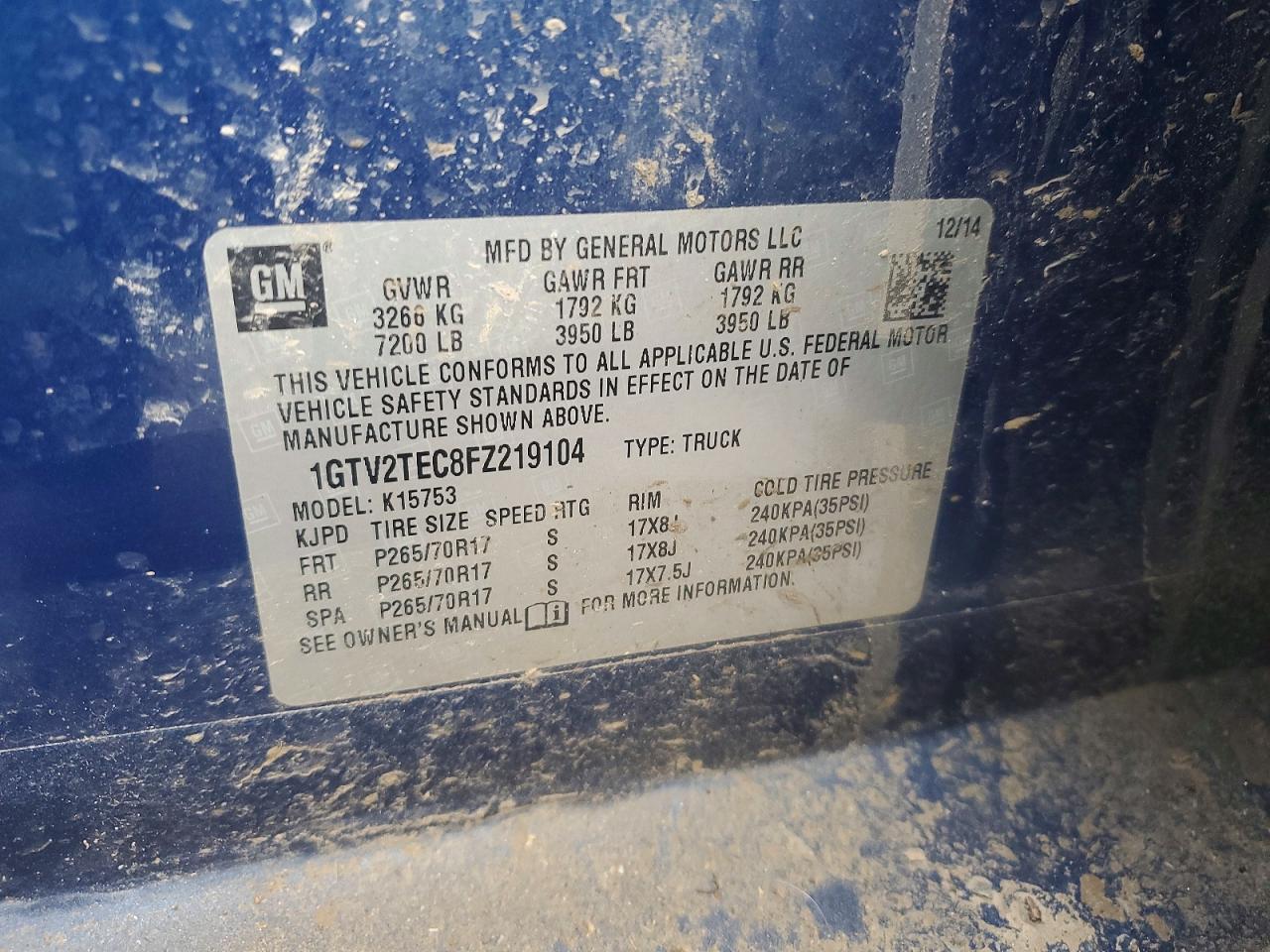 2015 GMC SIERRA K1500 photo 12