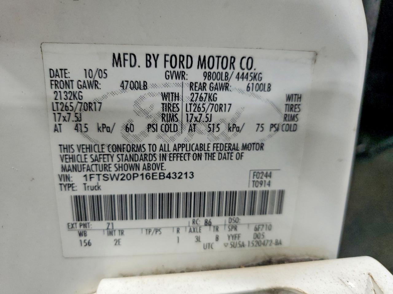 2006 FORD F250 SUPER DUTY photo 13
