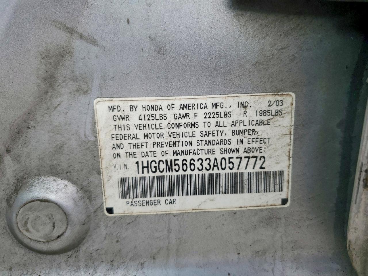 2003 HONDA ACCORD EX photo 13