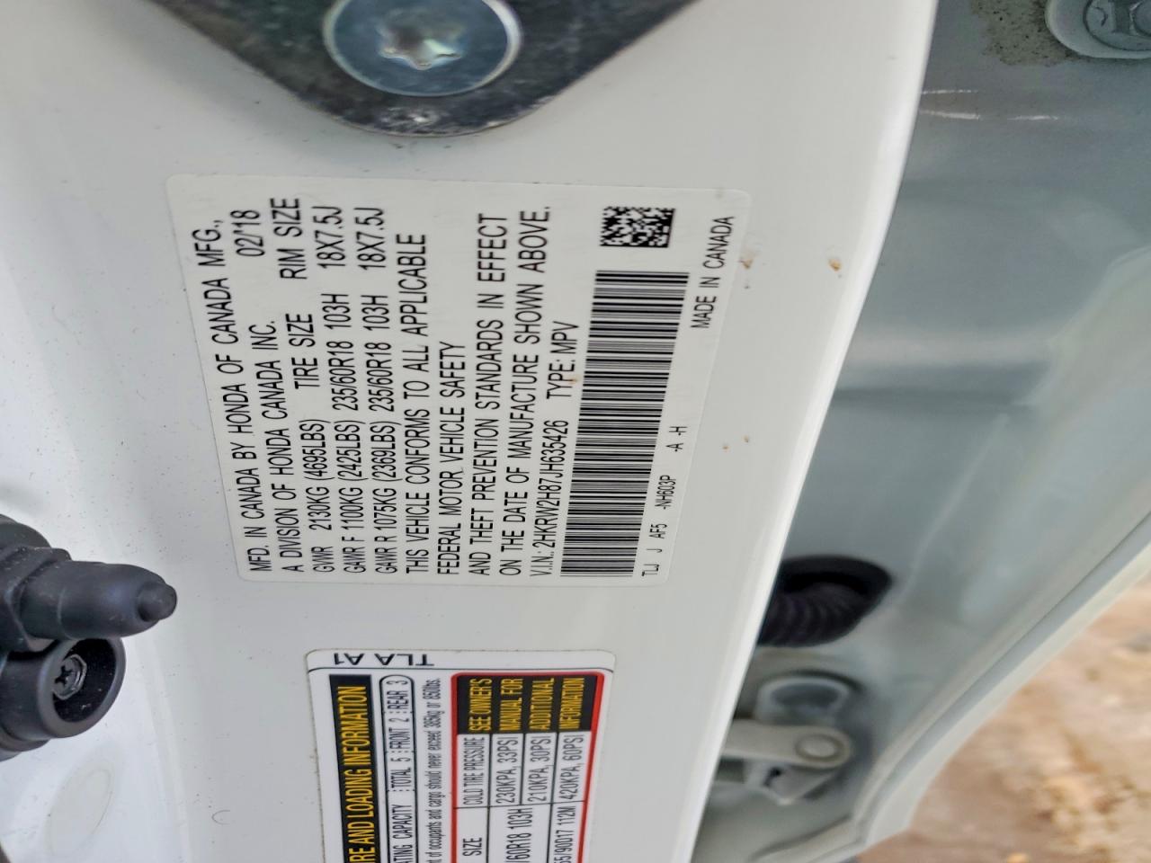 2018 HONDA CR-V EXL photo 13