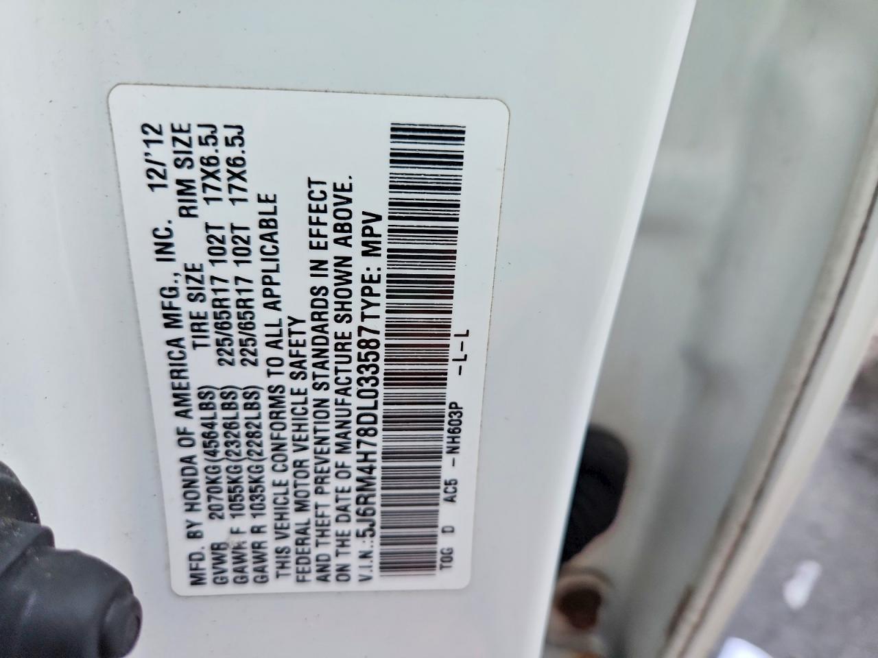 2013 HONDA CR-V EXL photo 13