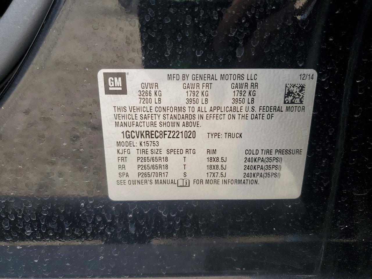 2015 CHEVROLET SILVERADO K1500 LT photo 12