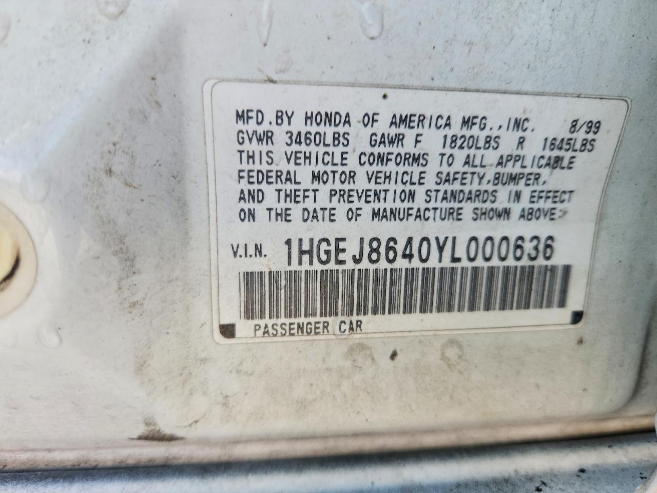 2000 HONDA CIVIC EX photo 12