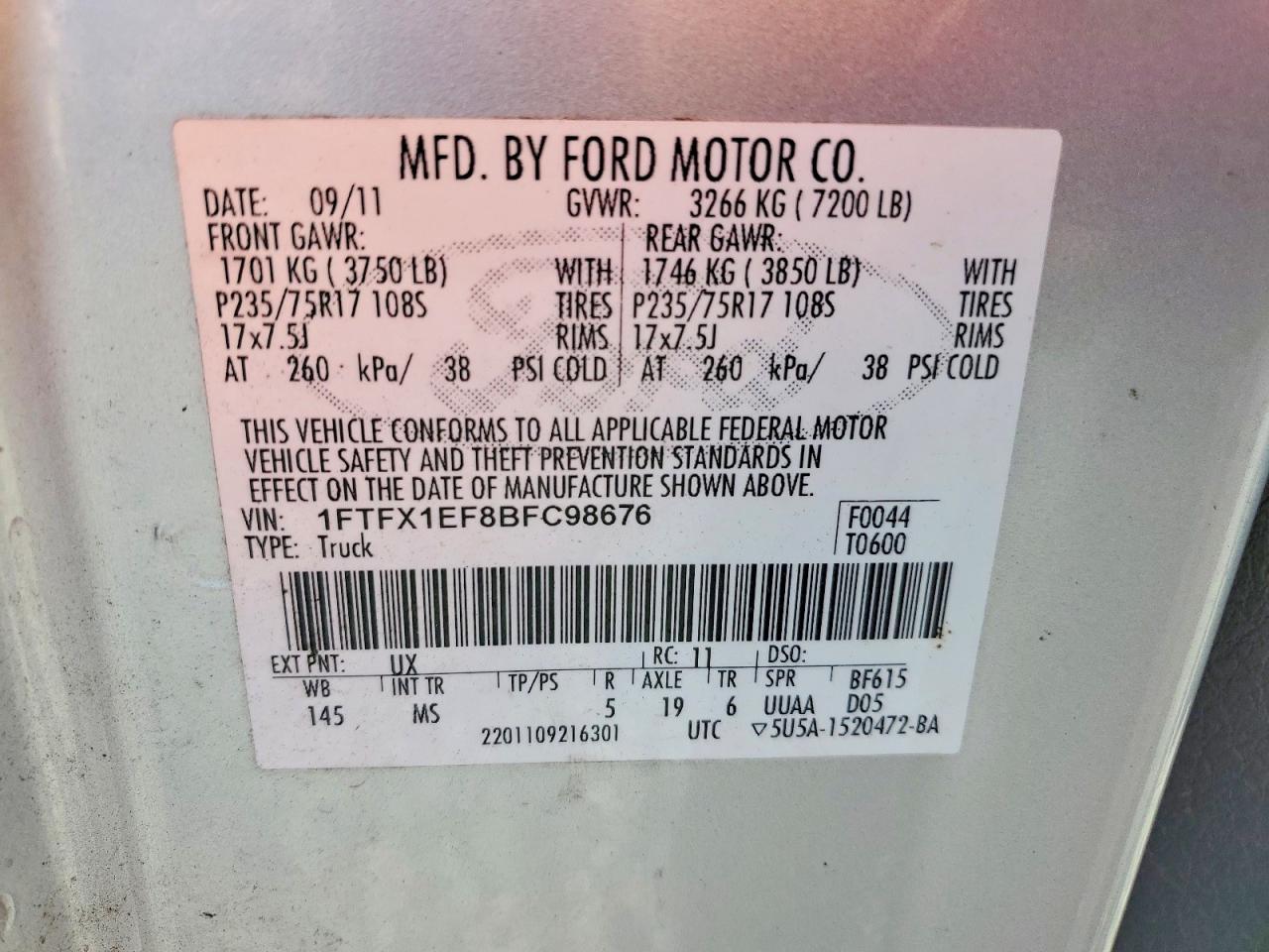 2011 FORD F150 SUPER CAB photo 12