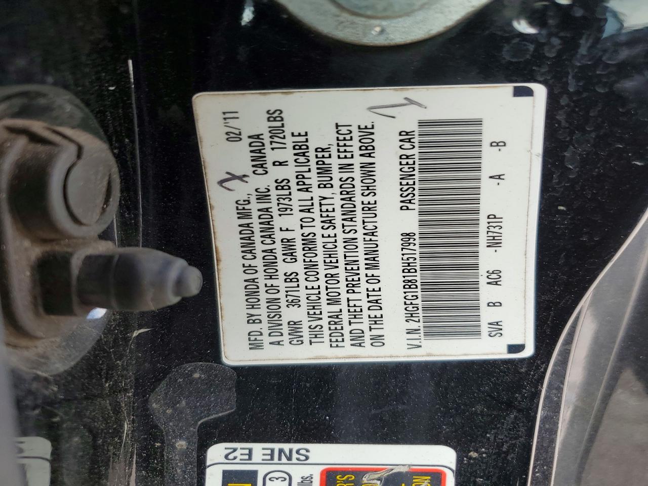 2011 HONDA CIVIC EX photo 23