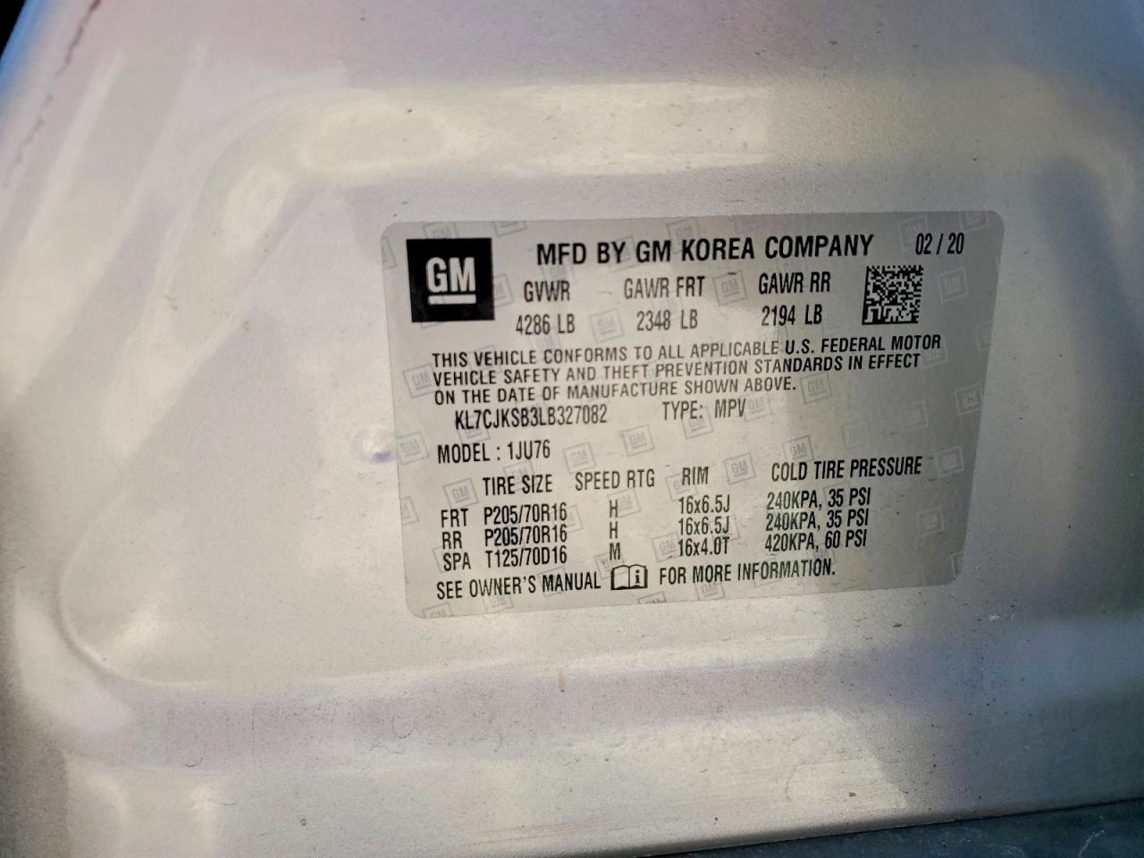 2020 CHEVROLET TRAX LS photo 14