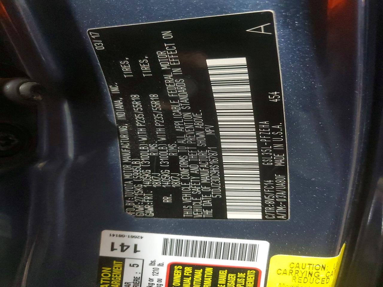 2017 TOYOTA SIENNA LE photo 14