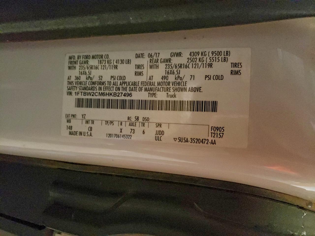 2017 FORD TRANSIT T-350 - REFRIGERATED DELIVERY VAN photo 12
