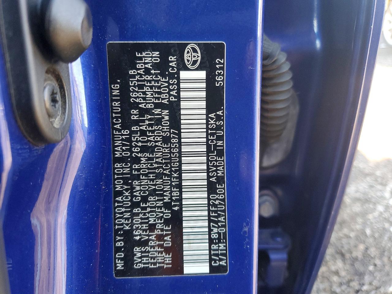 2016 TOYOTA CAMRY LE photo 12