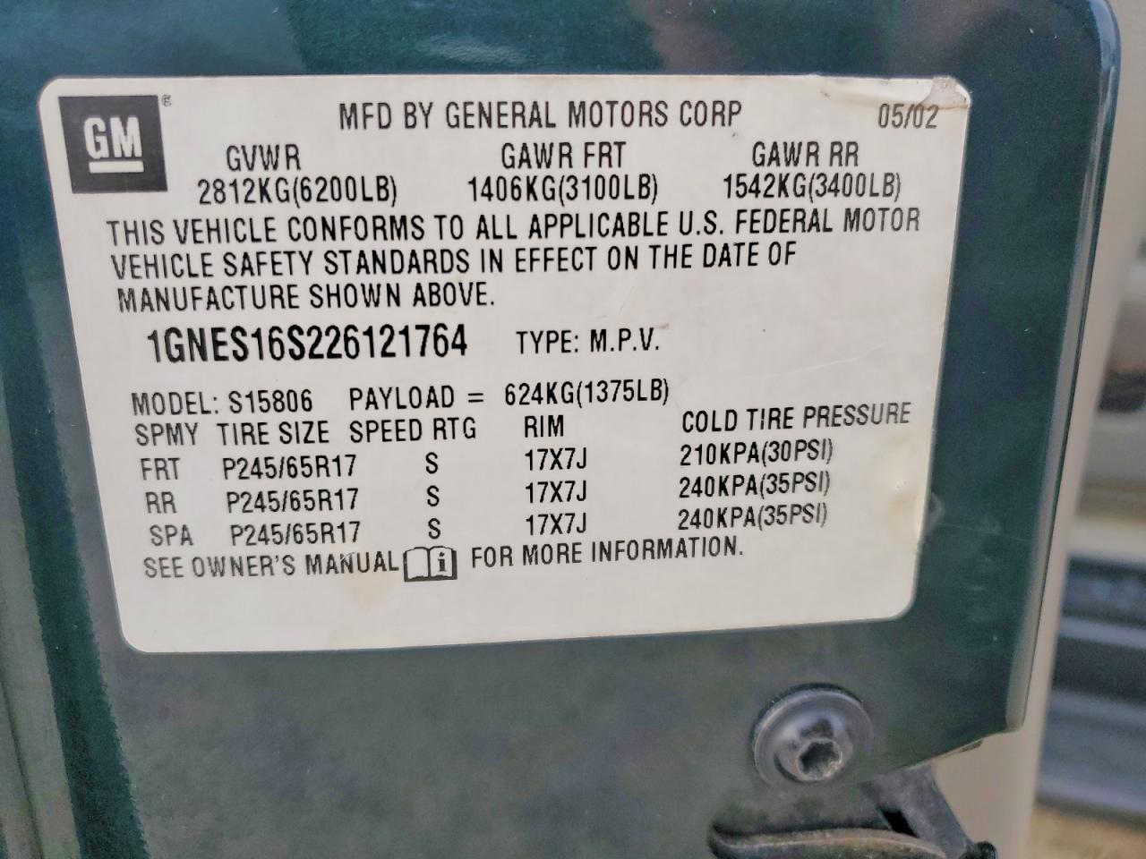 2002 CHEVROLET TRAILBLAZER EXT photo 12