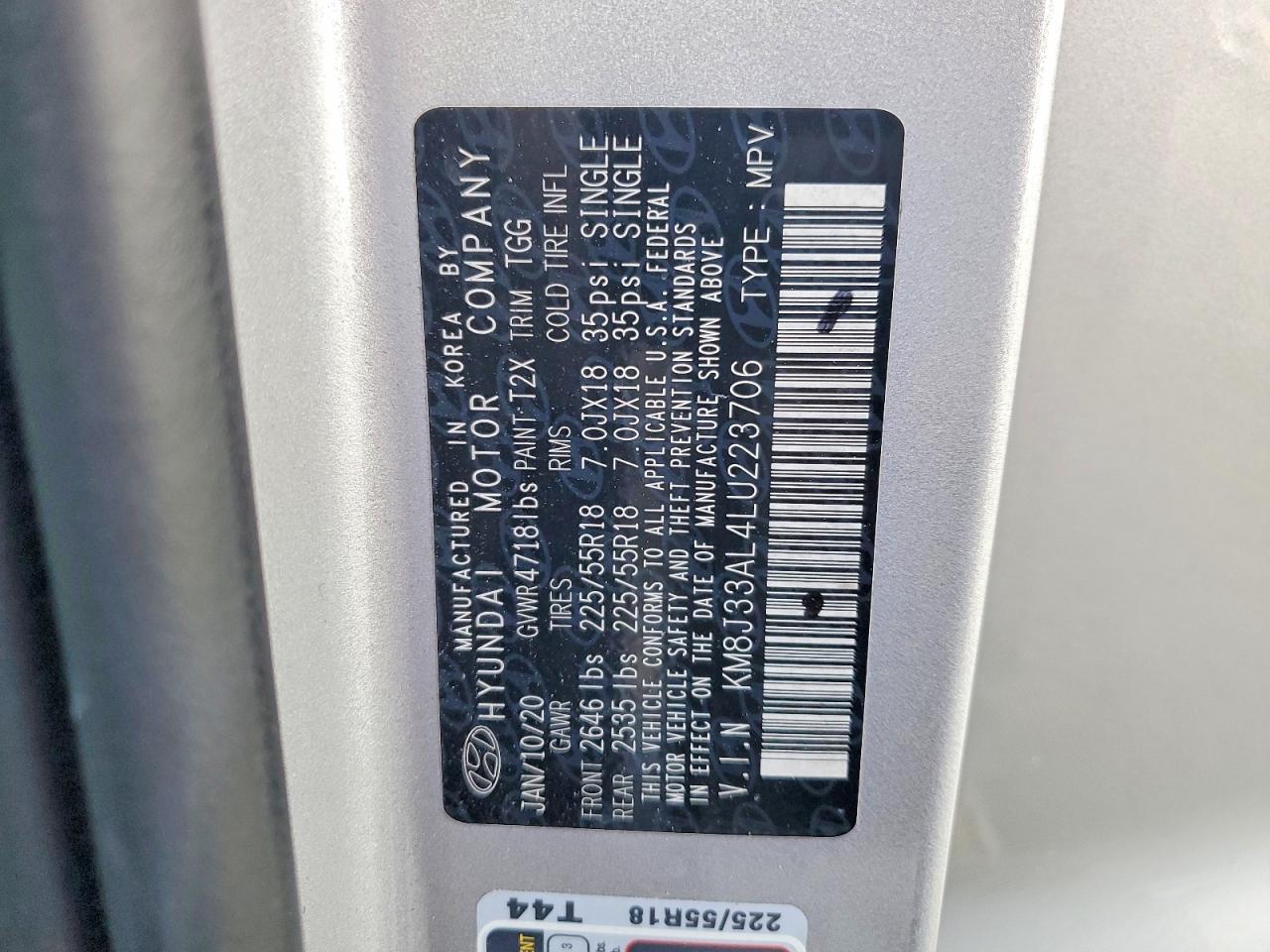 2020 HYUNDAI TUCSON LIMITED photo 13