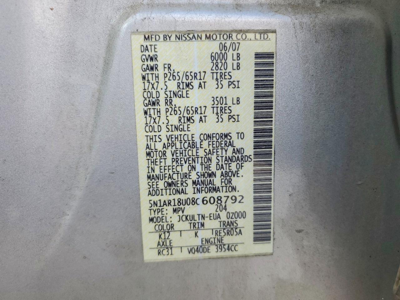 2008 NISSAN PATHFINDER S photo 14