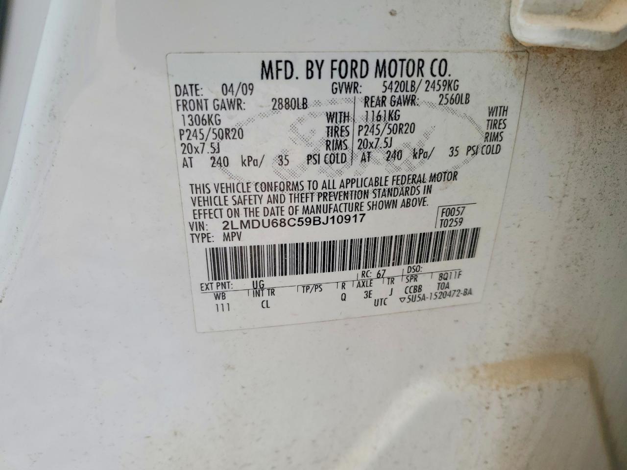 2009 LINCOLN MKX photo 13