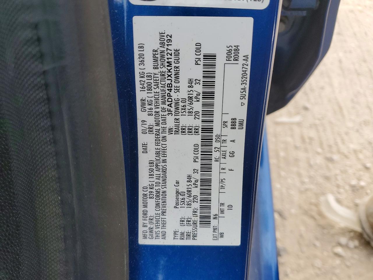 2019 FORD FIESTA SE photo 13