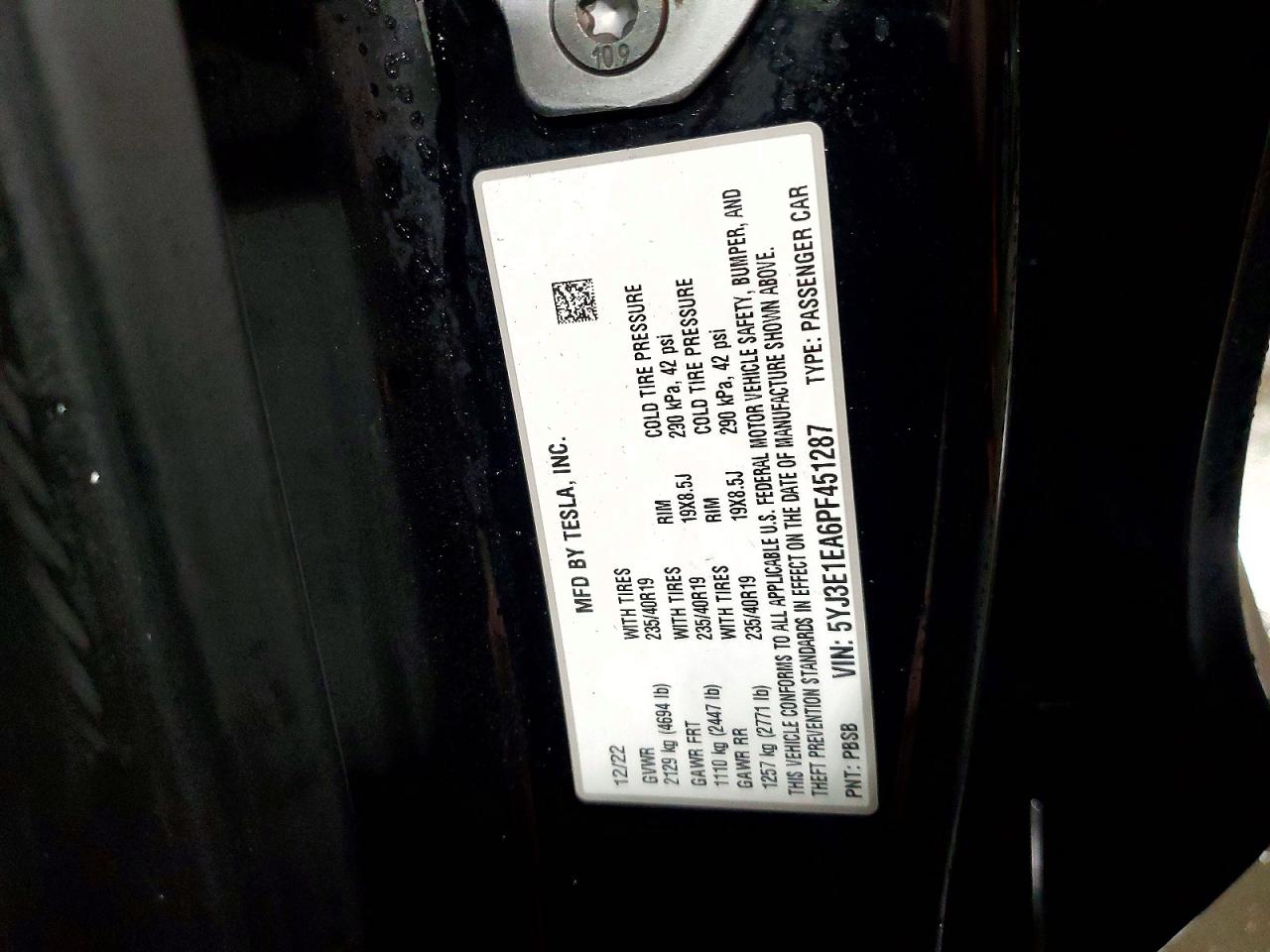 2023 TESLA MODEL 3 photo 12