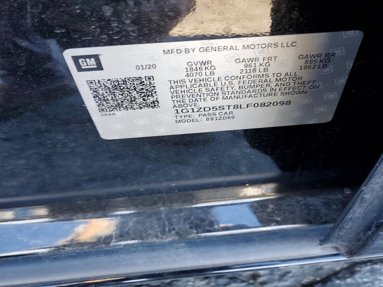 2020 CHEVROLET MALIBU LT photo 12