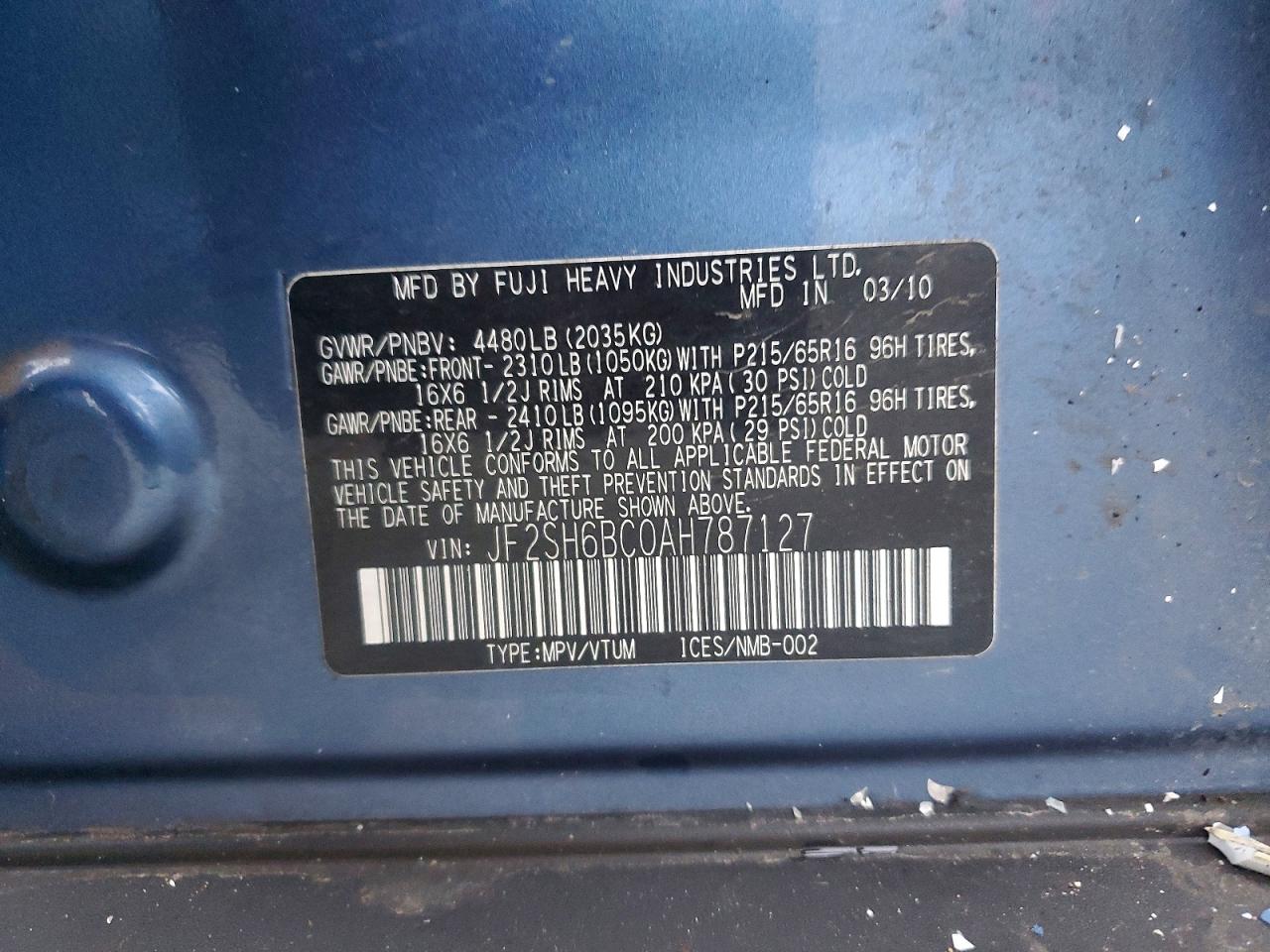 2010 SUBARU FORESTER XS photo 13