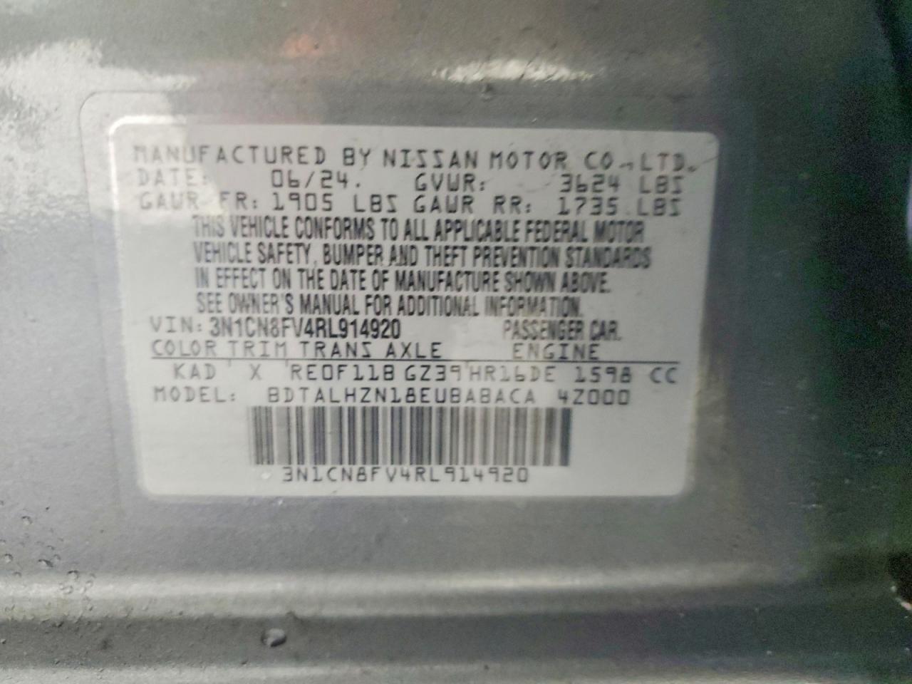 2024 NISSAN VERSA SR photo 12