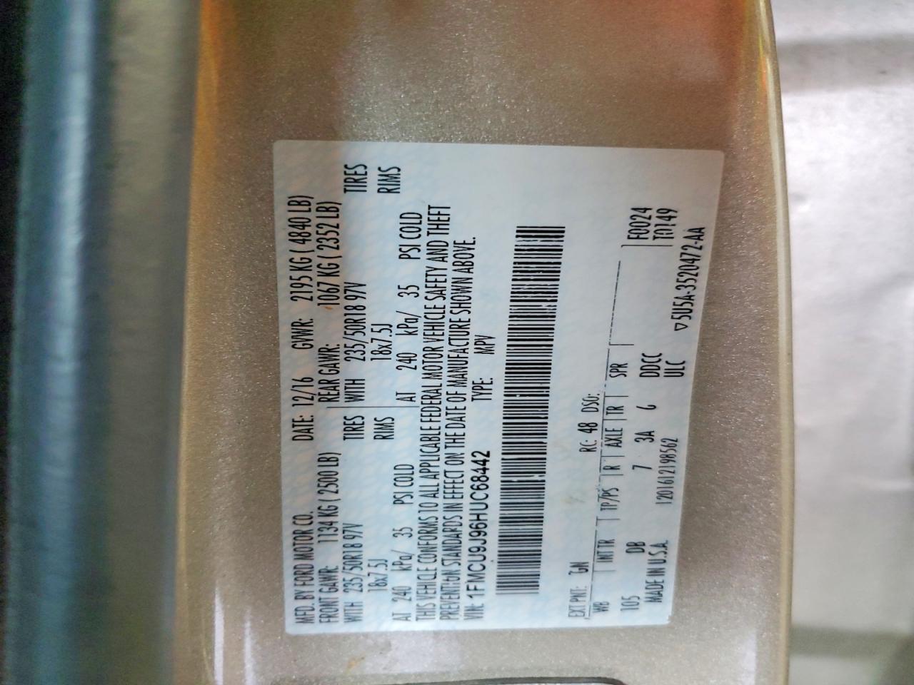 2017 FORD ESCAPE TITANIUM photo 13