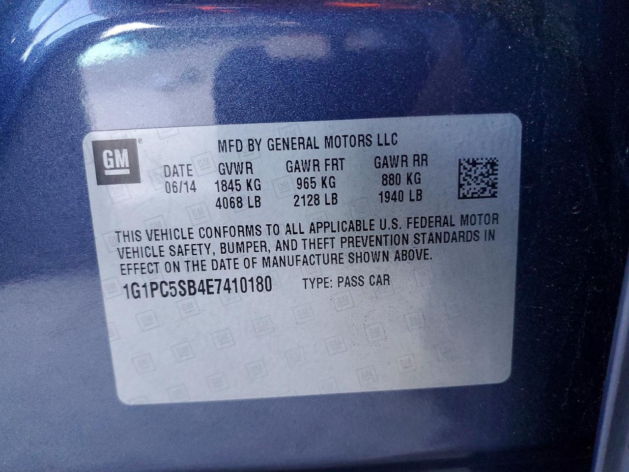2014 CHEVROLET CRUZE LT photo 12