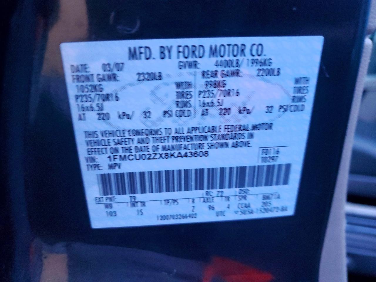 2008 FORD ESCAPE XLS photo 13