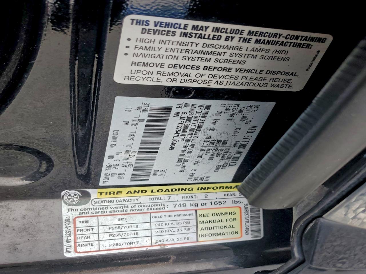 2007 LINCOLN NAVIGATOR photo 13