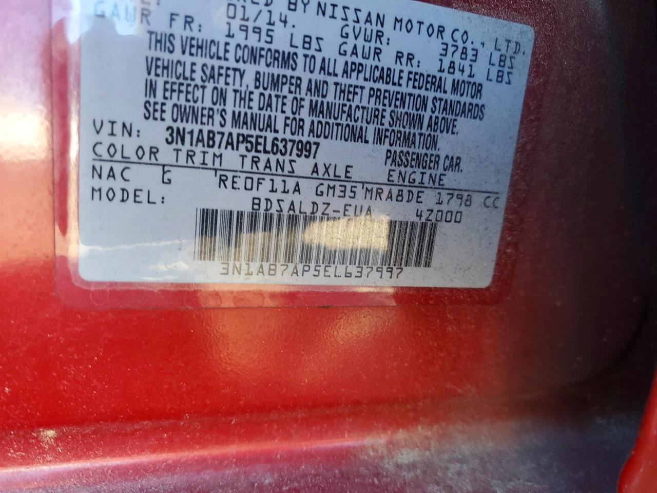 2014 NISSAN SENTRA S photo 12