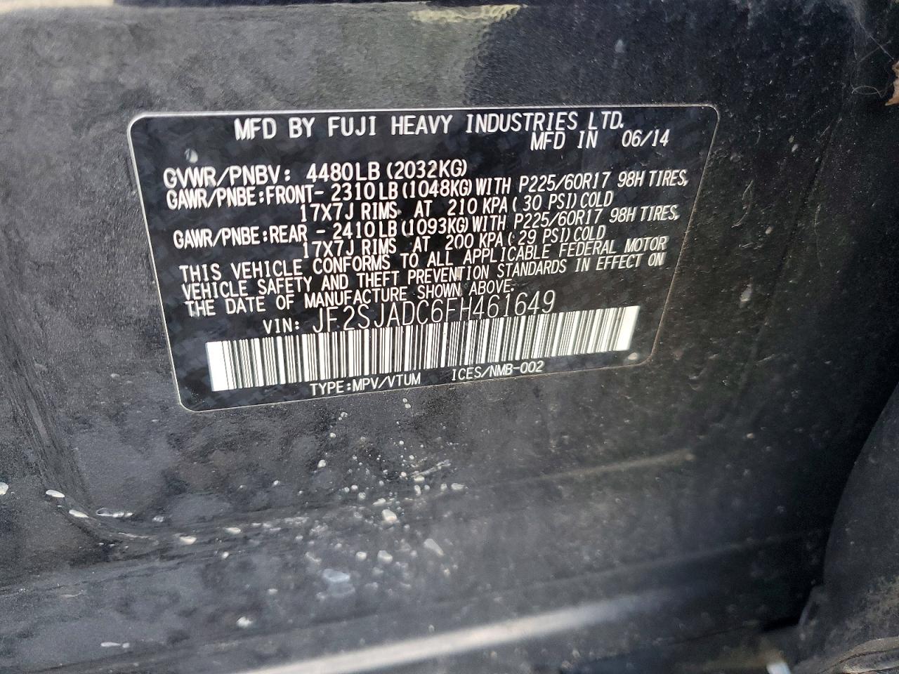 2015 SUBARU FORESTER 2.5I PREMIUM photo 13