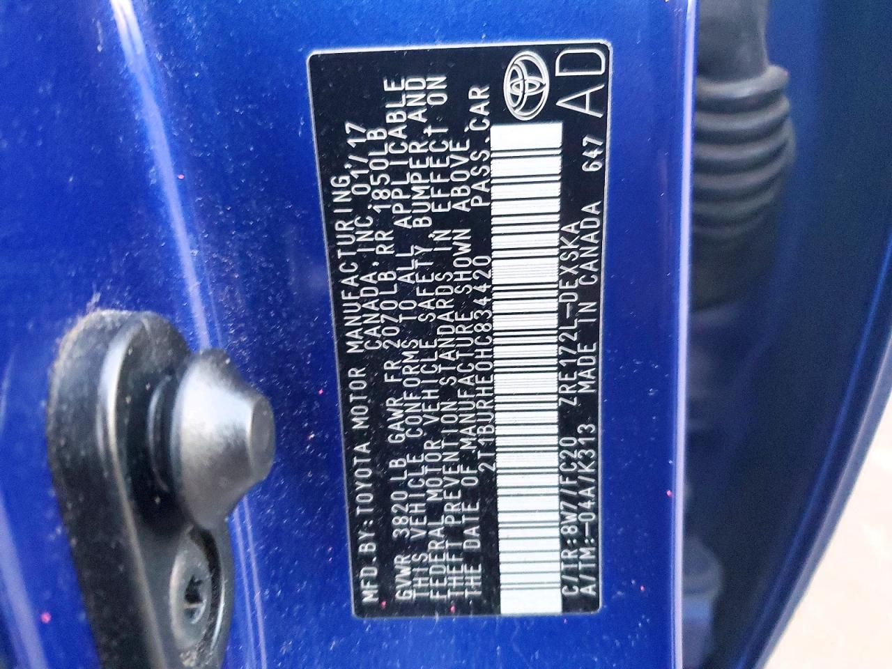 2017 TOYOTA COROLLA L photo 13