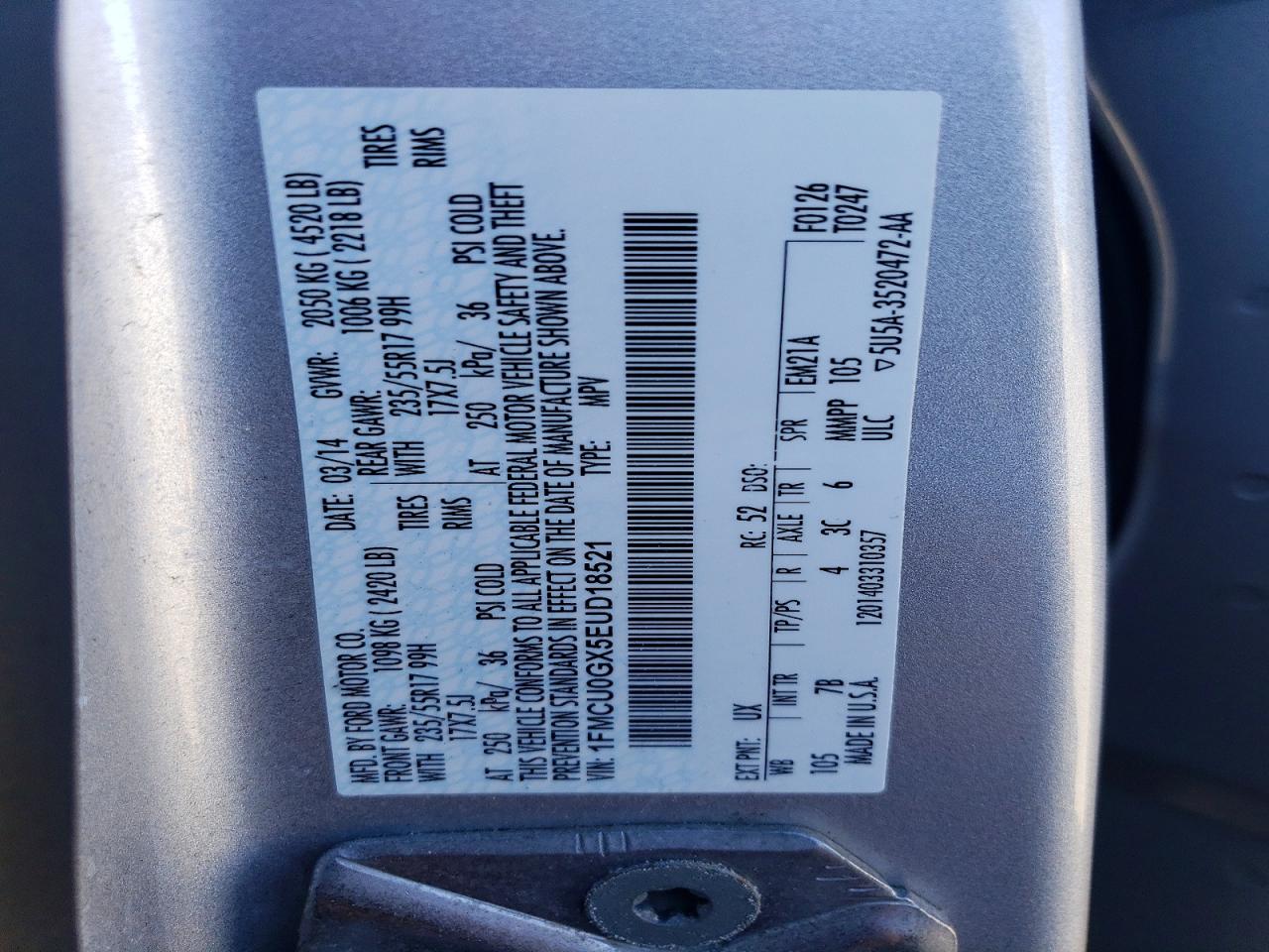2014 FORD ESCAPE SE photo 25