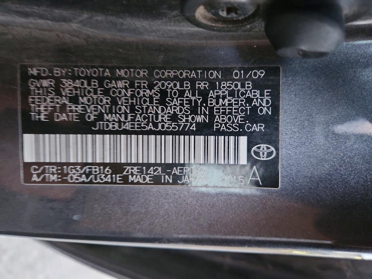 2010 TOYOTA COROLLA BASE photo 12