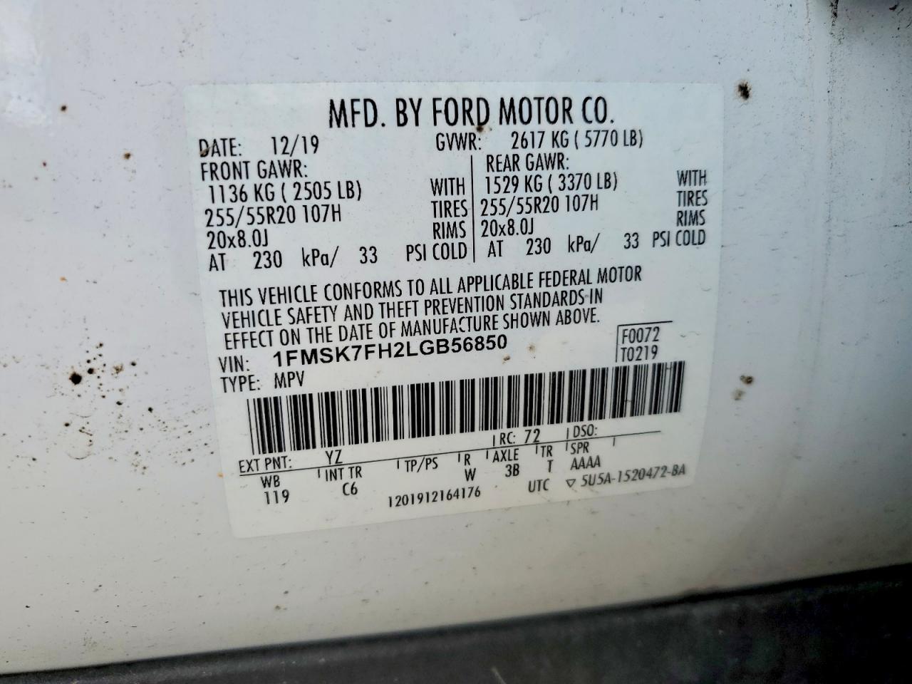 2020 FORD EXPLORER LIMITED photo 27