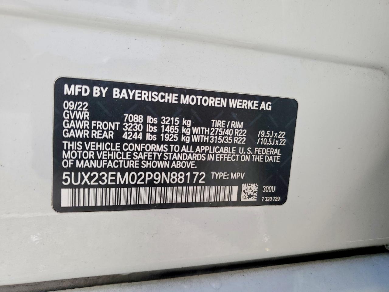 2023 BMW X7 XDRIVE40I photo 13
