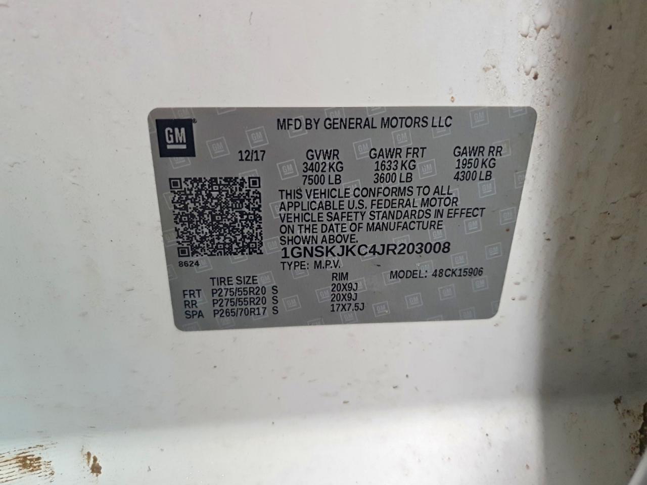 2018 CHEVROLET SUBURBAN K1500 PREMIER photo 13