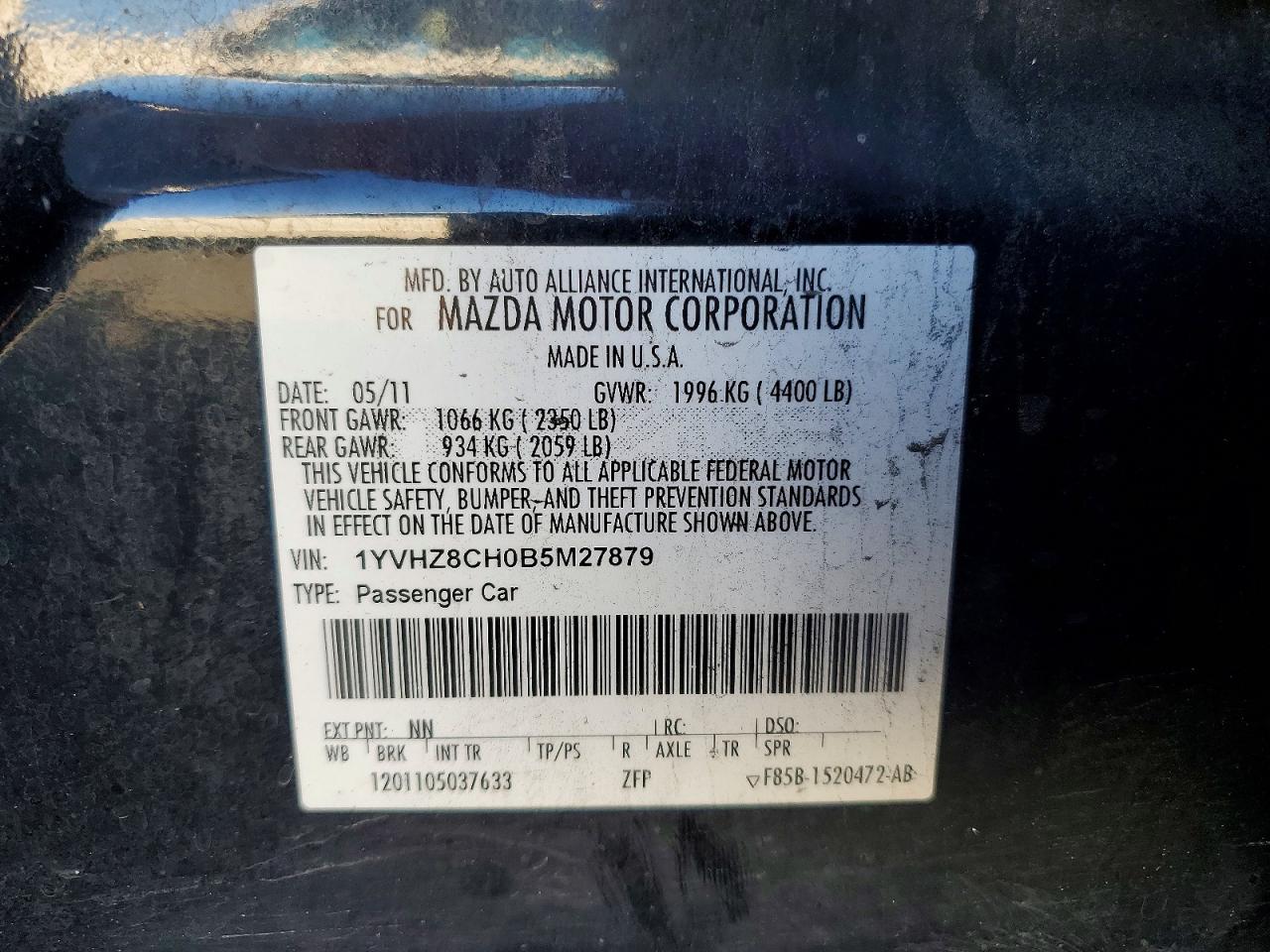 2011 MAZDA 6 I photo 13