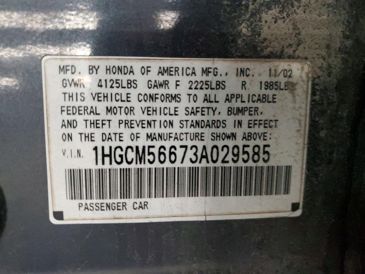2003 HONDA ACCORD EX photo 23